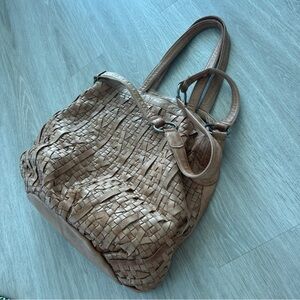 Anthropologie Leather crossbody messenger bag. Braided Hippie boho shoulder bag